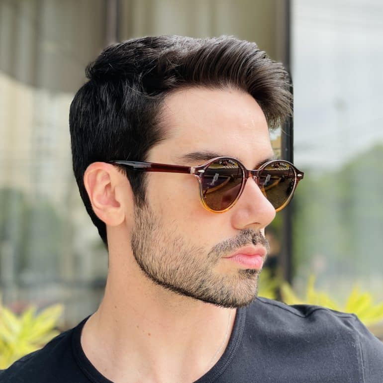 safine com br oculos de sol masculino redondo marrom degrade nicolas 2