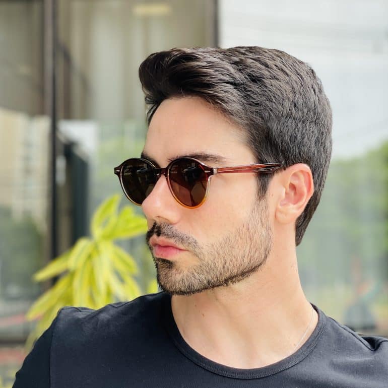 safine com br oculos de sol masculino redondo marrom degrade nicolas 3