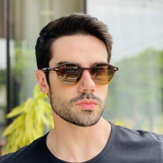 safine com br oculos de sol masculino redondo marrom degrade nicolas