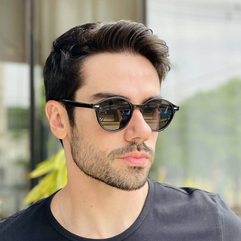 safine com br oculos de sol masculino redondo preto nicolas 1