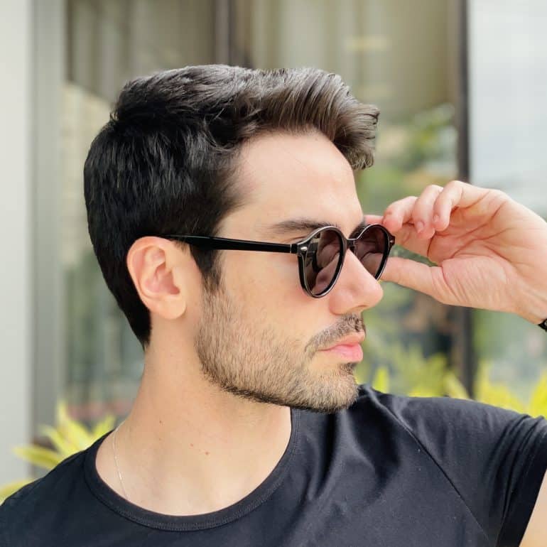 safine com br oculos de sol masculino redondo preto nicolas 2