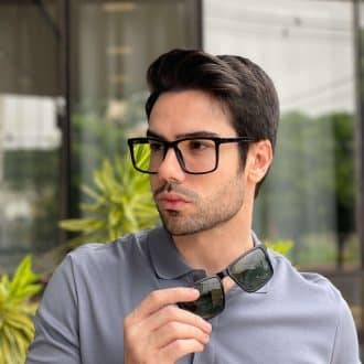 safine com br oculos 2 em 1 clip on masculino retangular azul escuro dave 2