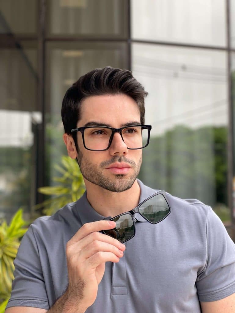 safine com br oculos 2 em 1 clip on masculino retangular azul escuro dave 3