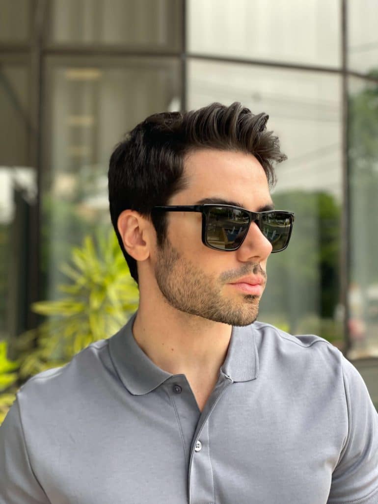 safine com br oculos 2 em 1 clip on masculino retangular azul escuro dave 6