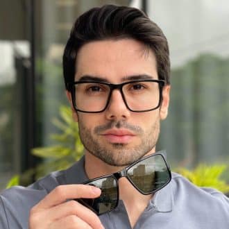 safine com br oculos 2 em 1 clip on masculino retangular preto dave 8