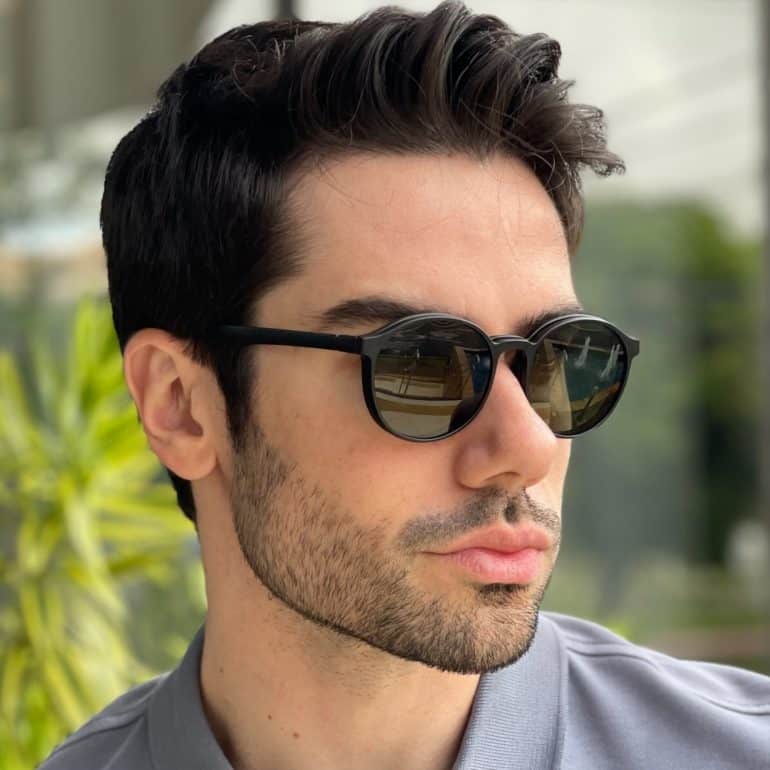 safine com br oculos 3 em 1 clip on masculino redondo preto lente verde ben 1