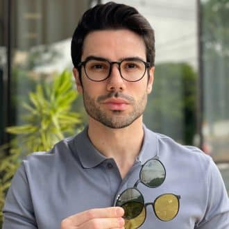 safine com br oculos 3 em 1 clip on masculino redondo preto lente verde ben 4