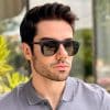 safine com br oculos de sol aviador masculino azul fosco theo
