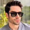 safine com br oculos de sol aviador masculino preto e cinza theo