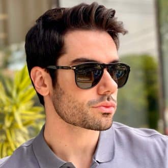 safine com br oculos de sol aviador masculino preto e dourado theo 1