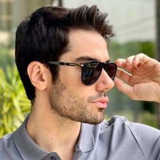 safine com br oculos de sol aviador masculino preto e dourado theo 2