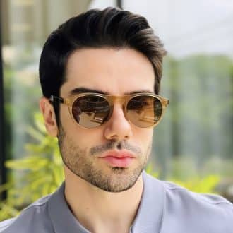 safine com br oculos de sol masculino redondo marrom isaac