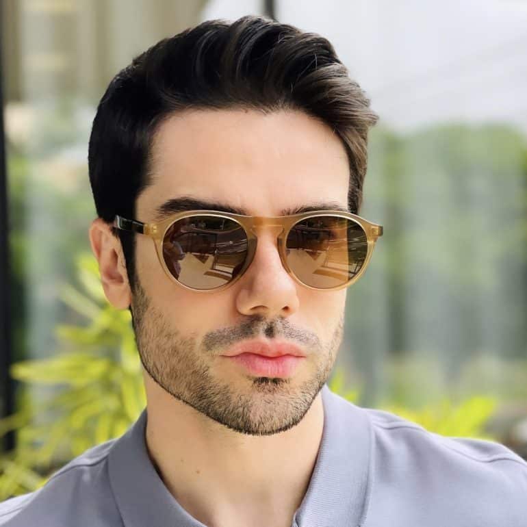 safine com br oculos de sol masculino redondo marrom isaac