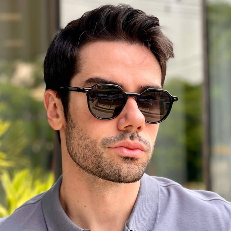 safine com br oculos de sol masculino redondo round preto 3