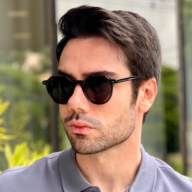 safine com br oculos de sol masculino redondo round preto