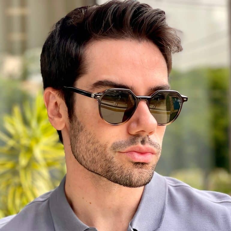 safine com br oculos de sol masculino redondo round preto e tartaruga 2