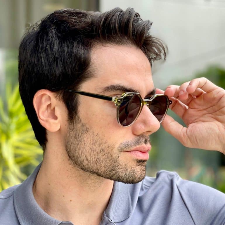 safine com br oculos de sol masculino redondo round verde 1