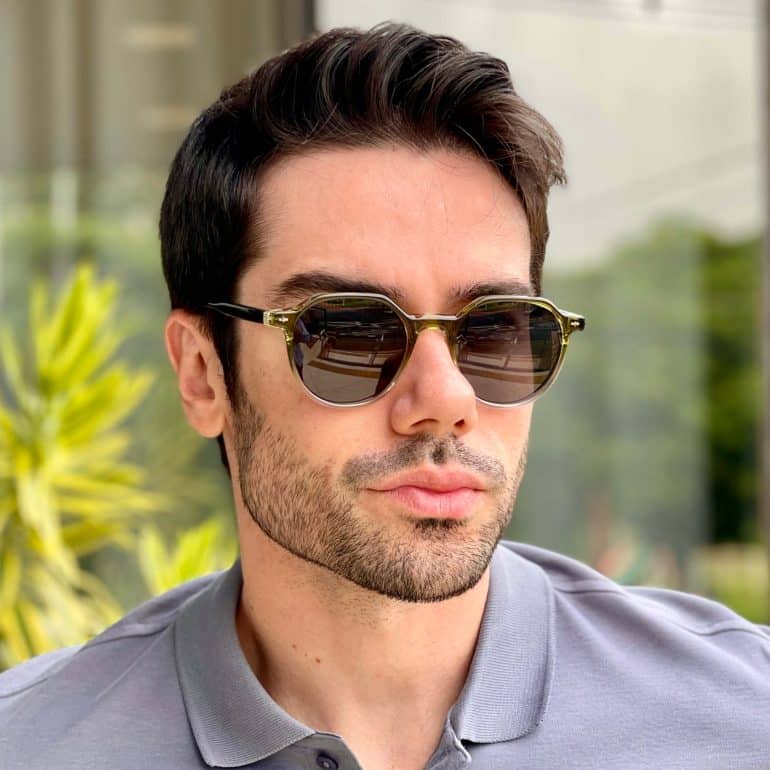 safine com br oculos de sol masculino redondo round verde 3