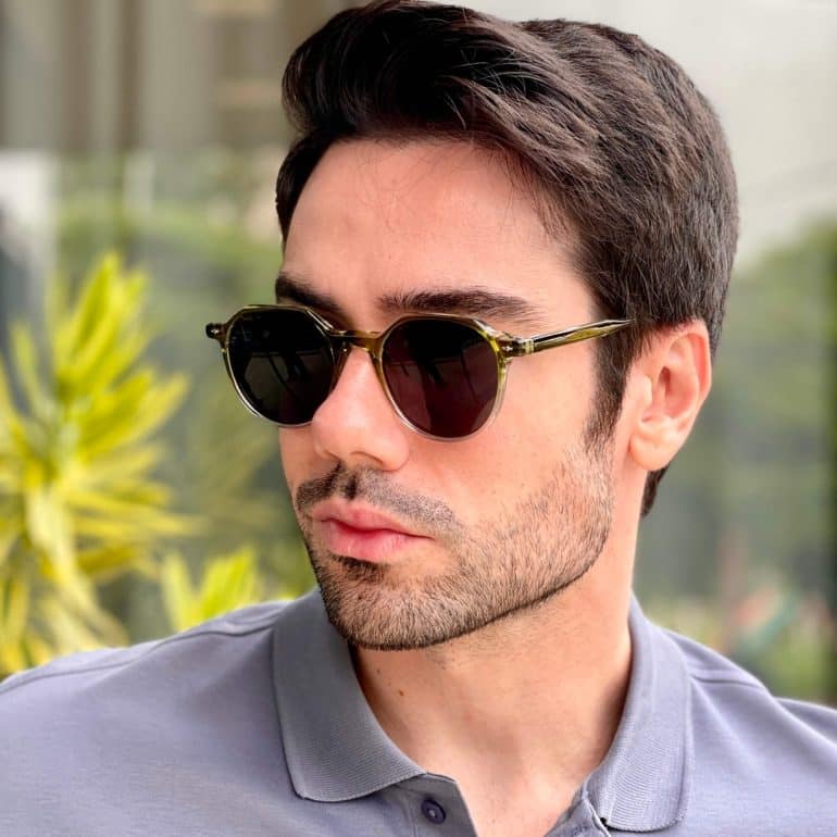 safine com br oculos de sol masculino redondo round verde