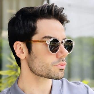 safine com br oculos de sol masculino redondo transparente isaac 2