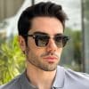 safine com br oculos de sol masculino retangular preto e dourado club 3