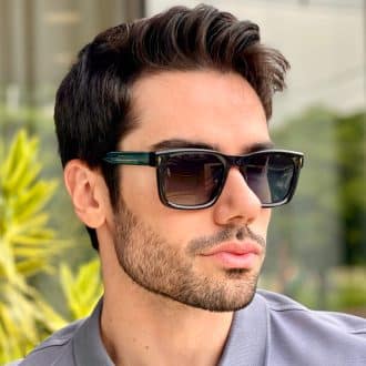 safine com br oculos de sol masculino retangular preto e verde kevin 1