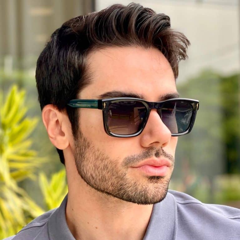 safine com br oculos de sol masculino retangular preto e verde kevin 1