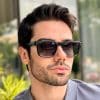 safine com br oculos de sol masculino retangular preto e verde kevin