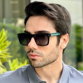safine com br oculos de sol masculino retangular preto e verde kevin 3