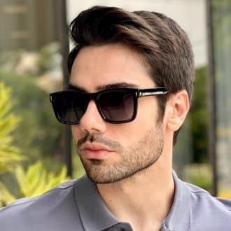 safine com br oculos de sol masculino retangular preto kevin