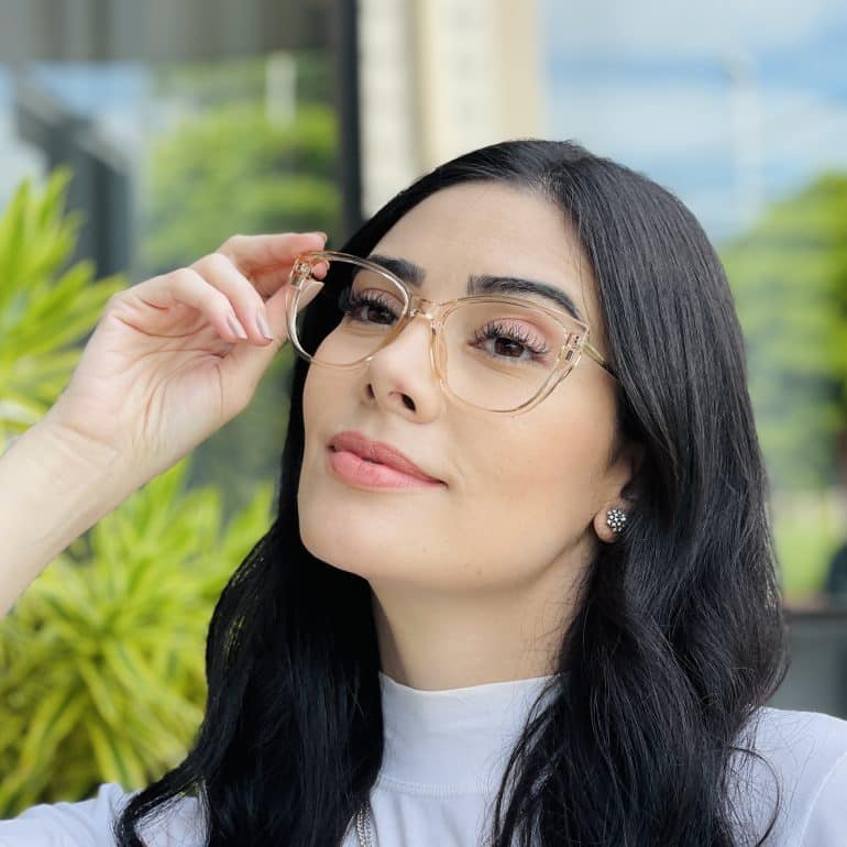 safine com br oculos feminino 2 em 1 clip on gatinho champanhe cecilia 1