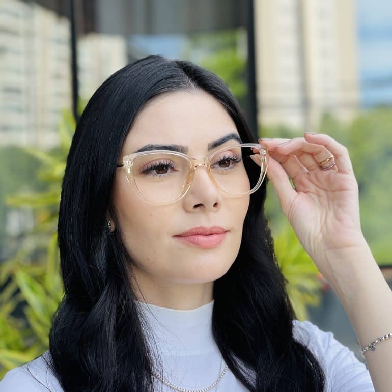 safine com br oculos feminino 2 em 1 clip on gatinho champanhe cecilia 2