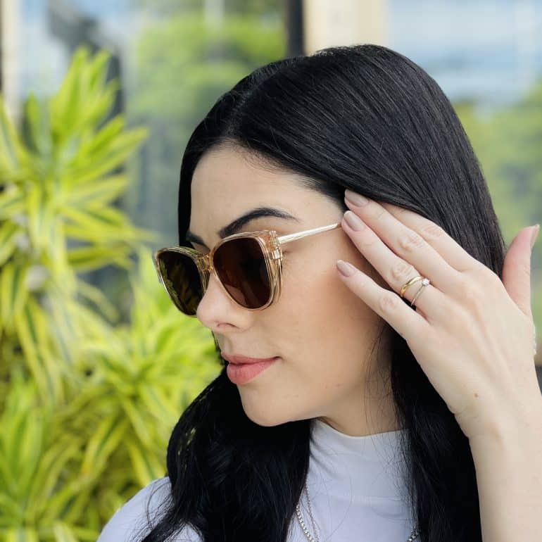 safine com br oculos feminino 2 em 1 clip on gatinho champanhe cecilia 4