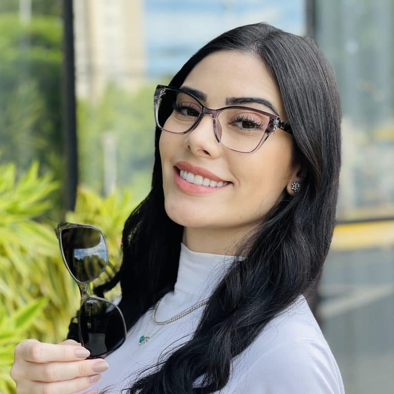 safine com br oculos feminino 2 em 1 clip on gatinho cinza nathi