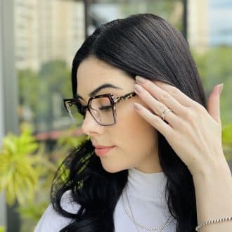 safine com br oculos feminino 2 em 1 clip on gatinho tartaruga e azul luci 2