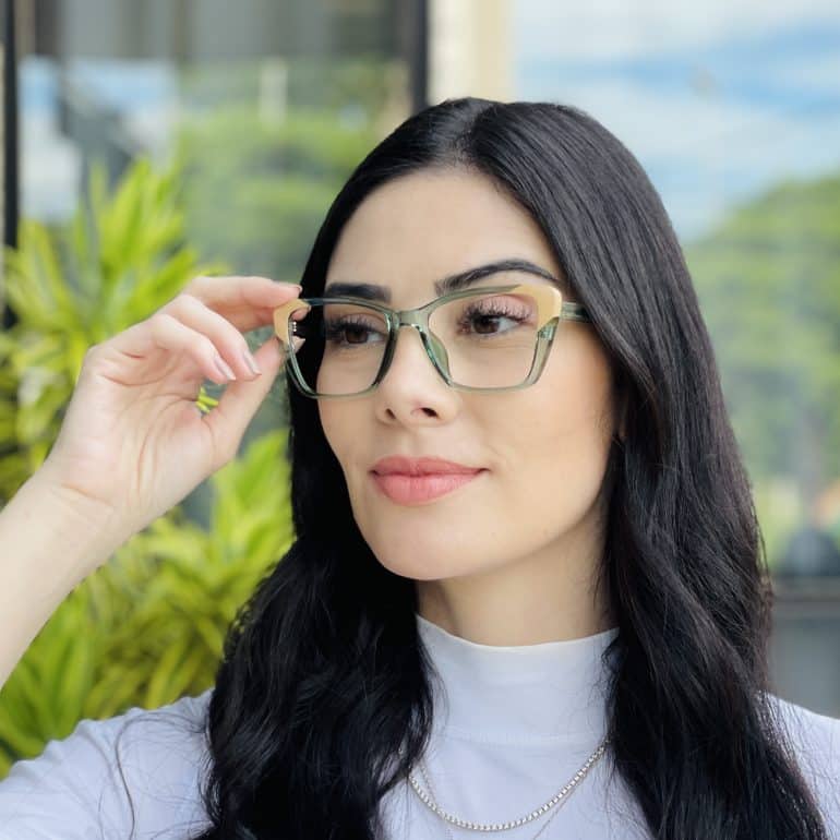 safine com br oculos feminino 2 em 1 clip on gatinho verde maite 2