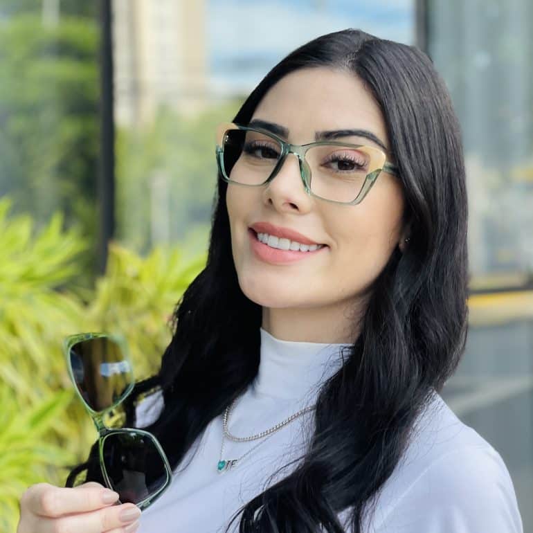 safine com br oculos feminino 2 em 1 clip on gatinho verde maite