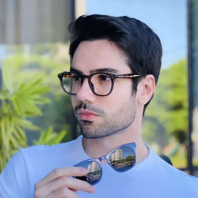 safine com br oculos 2 em 1 clip on masculino quadrado azul bruno 2