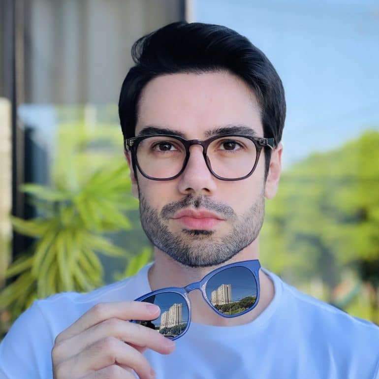 safine com br oculos 2 em 1 clip on masculino quadrado azul bruno