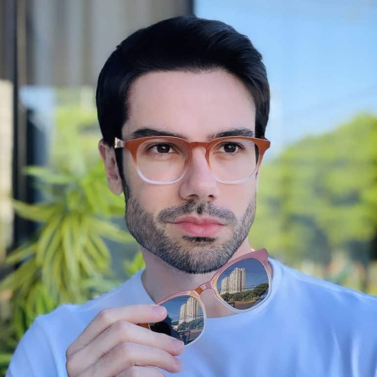 safine com br oculos 2 em 1 clip on masculino quadrado marrom degrade bruno 1