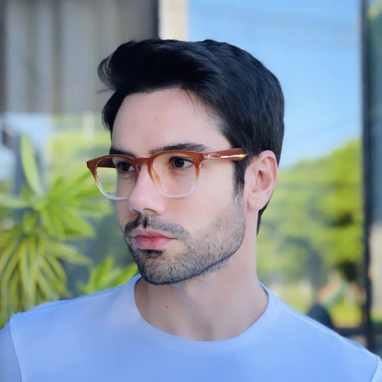 safine com br oculos 2 em 1 clip on masculino quadrado marrom degrade bruno 5