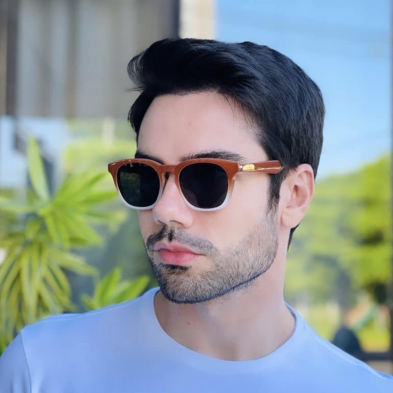 safine com br oculos 2 em 1 clip on masculino quadrado marrom degrade bruno 8