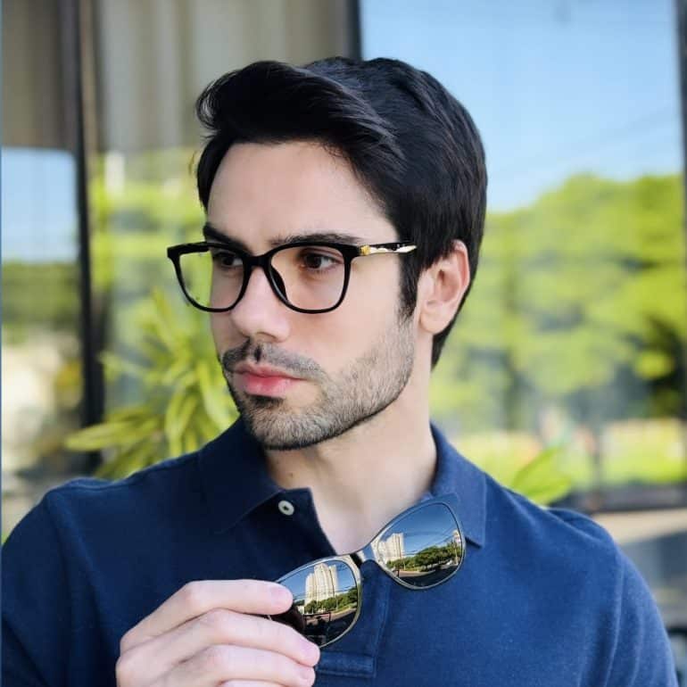 safine com br oculos 2 em 1 clip on masculino quadrado preto caio 2
