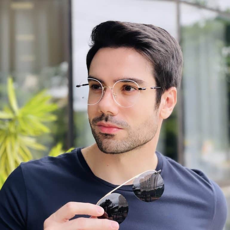 safine com br oculos 2 em 1 clip on masculino redondo branco eduardo 2