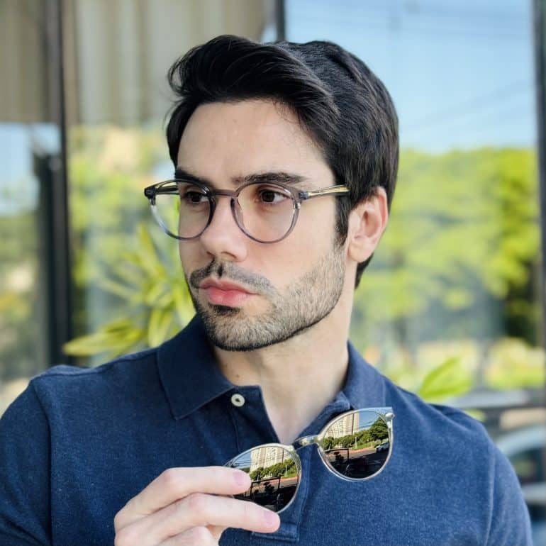 safine com br oculos 2 em 1 clip on masculino redondo cinza paulo 2