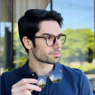 safine com br oculos 2 em 1 clip on masculino redondo grafite arthur 1