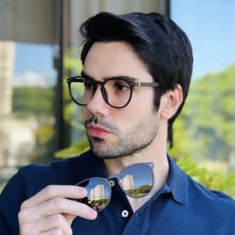 safine com br oculos 2 em 1 clip on masculino redondo grafite arthur 2
