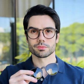 safine com br oculos 2 em 1 clip on masculino redondo grafite arthur