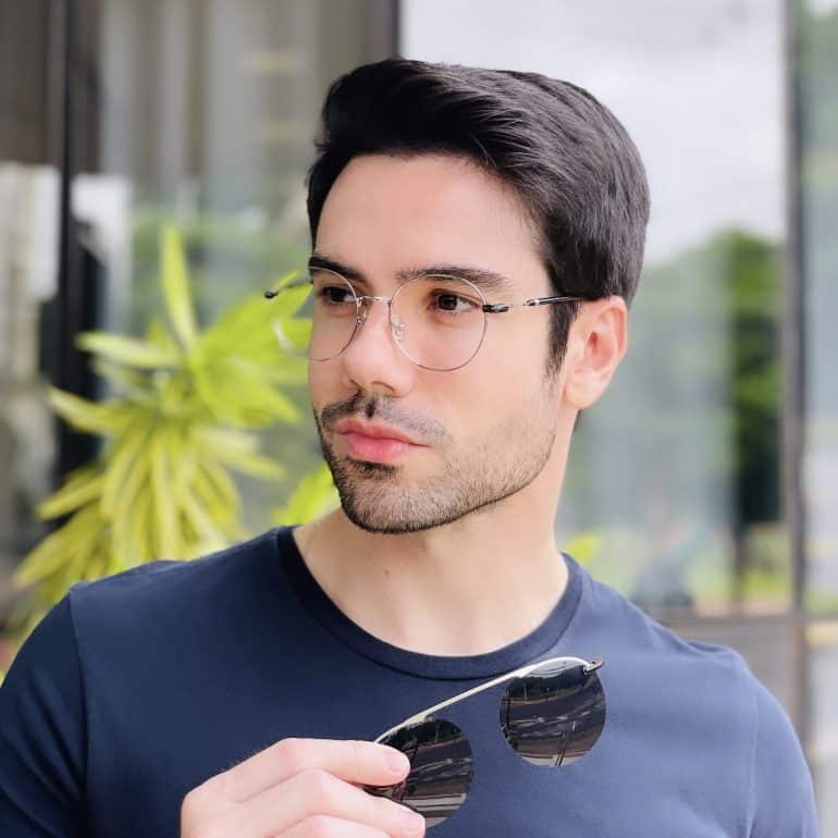 safine com br oculos 2 em 1 clip on masculino redondo prata eduardo 2