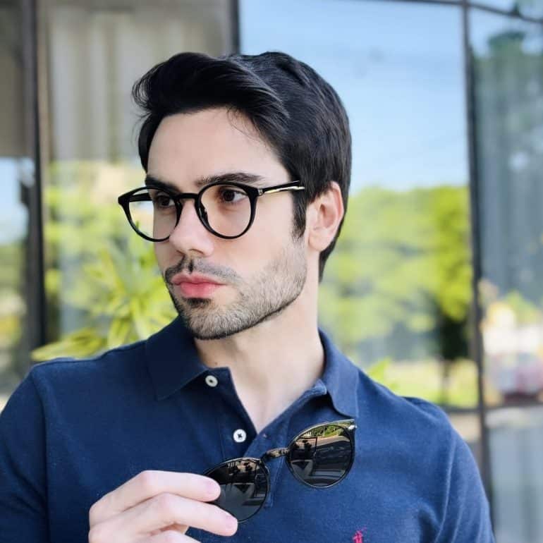 safine com br oculos 2 em 1 clip on masculino redondo preto paulo 2